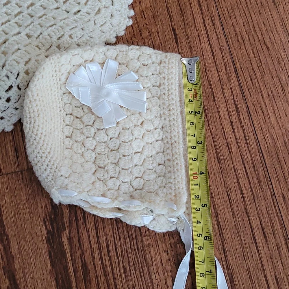 Vintage Handmade Baby Sweater and Bonnet - Picture 8 of 10